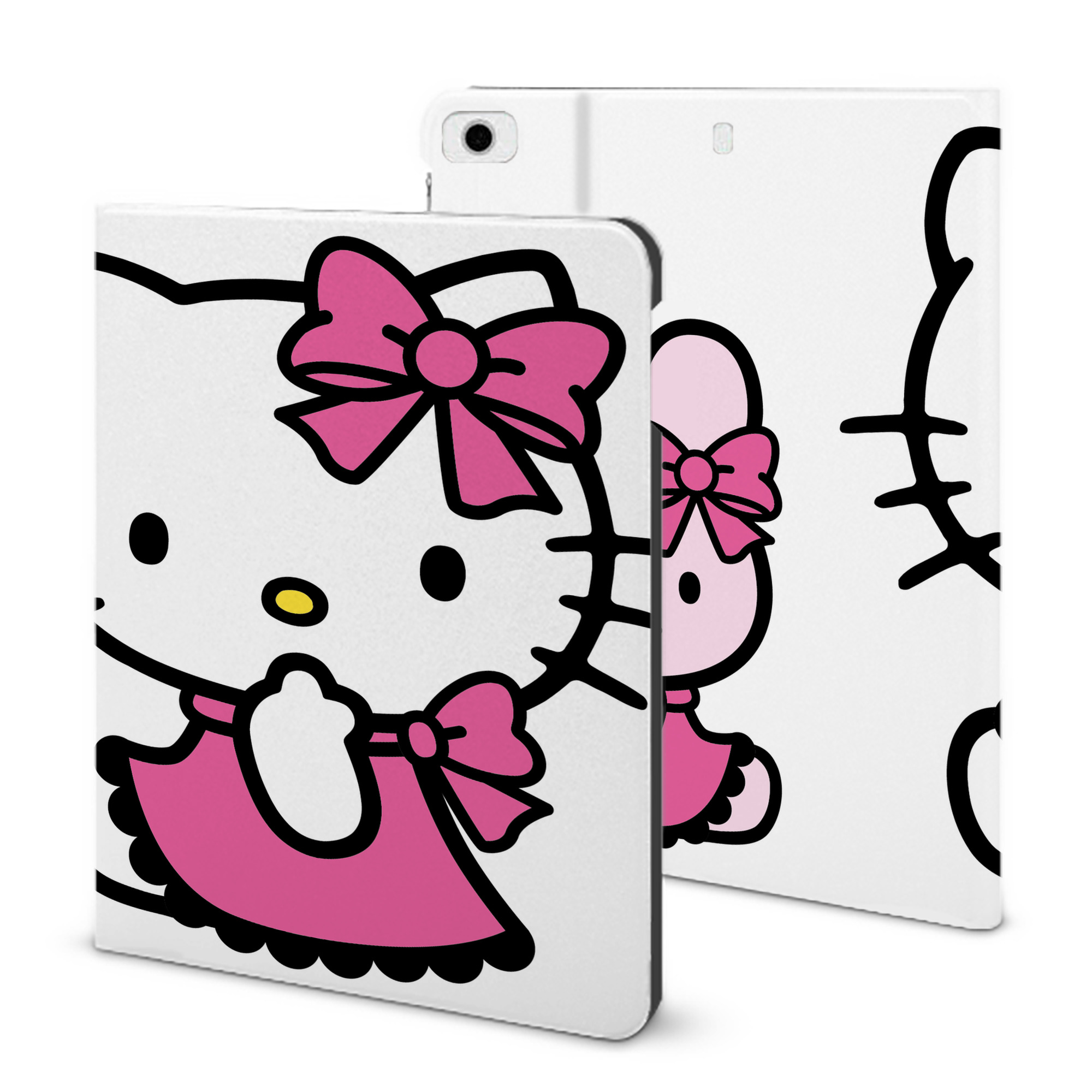 （画像用） Hello Kitty ハローキティ IPad ケース ブック型 PUレザー TPU 耐衝撃 軽量 薄型 ペン収納なし 全面保護 IPad 各モデル対応